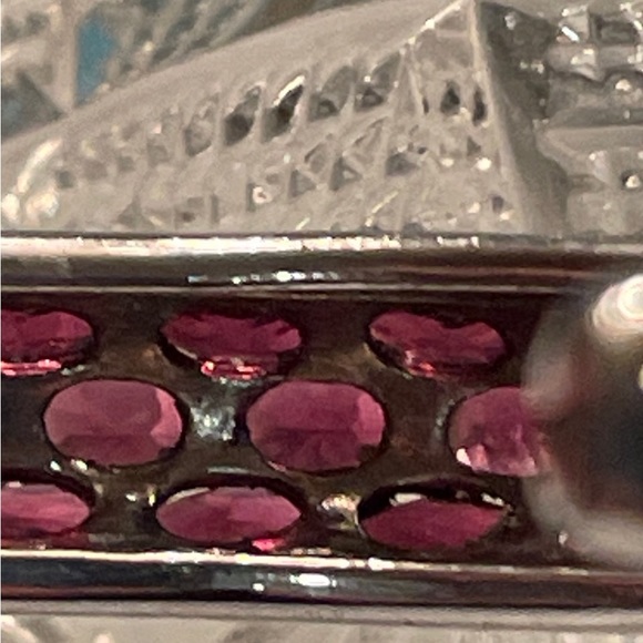 Rhodolite Garnet SS  filigree bracelet - Picture 9 of 12
